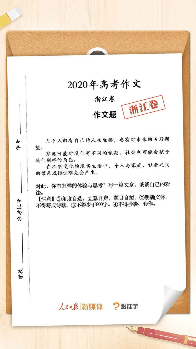 來了！2020年高考作文題匯總，你會(huì)怎么寫？